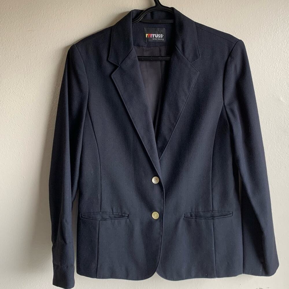 RRRuss Tag Inc Vintage Women's Black Blazer Made in USA
